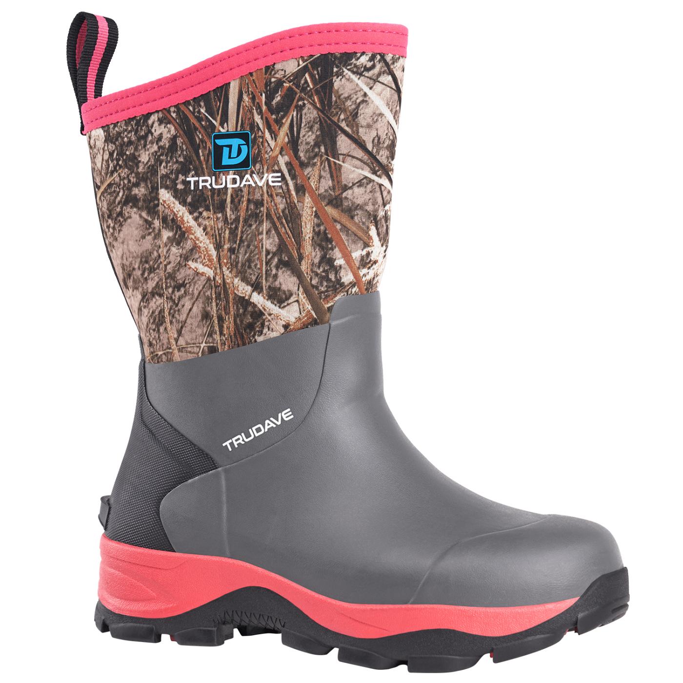 Trudave Mid Calf Garden Boots for Women Pink