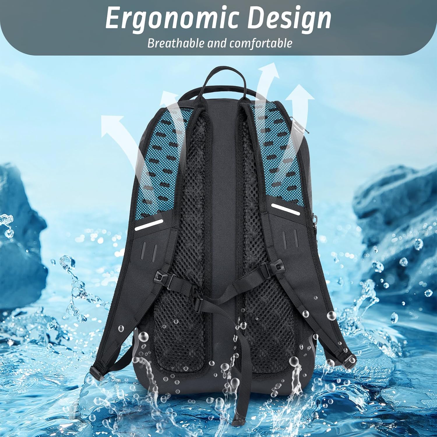 Trudave Black Waterproof Backpack, Floating TPU Coated Dry Bag with Airtight Zipper for Kayak, Fishing, Boating, Hiking