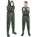 Trudave Lightweight Kids Waders with Boots-Green