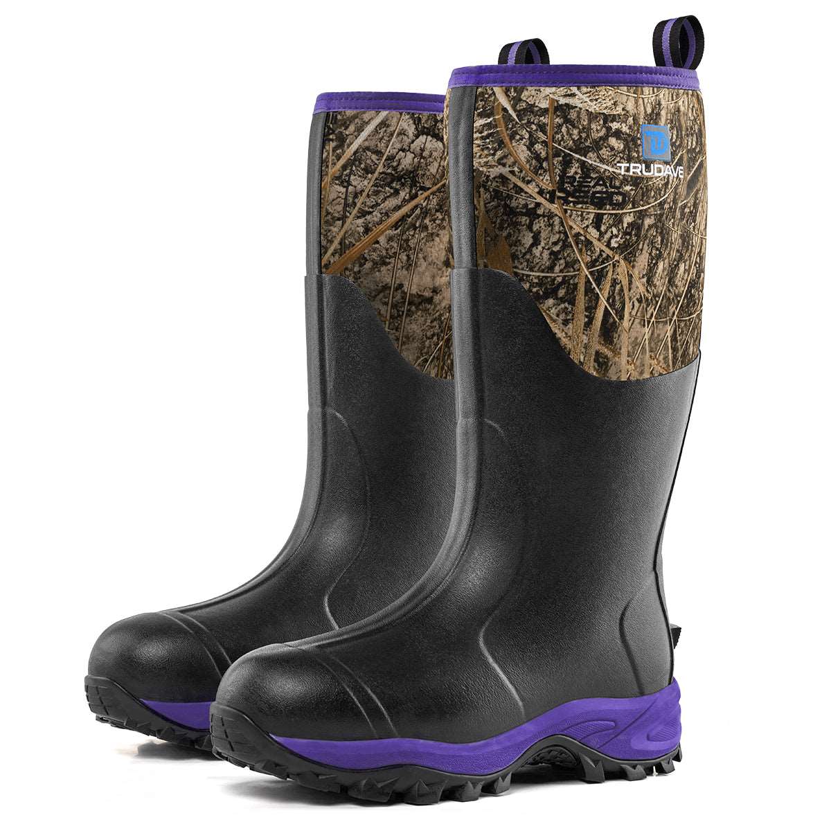 Trudave Purple Camo Rubber Hunting Boots For Women
