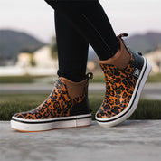 Trudave Leopard Print Ankle Deck Boots for Women